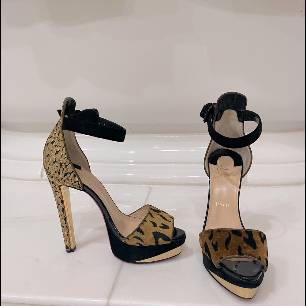 Christian louboutin leopard print stilettos